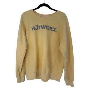 HOTWORX Yellow Graphic Sweatshirt Crewneck Pullover Size Large
